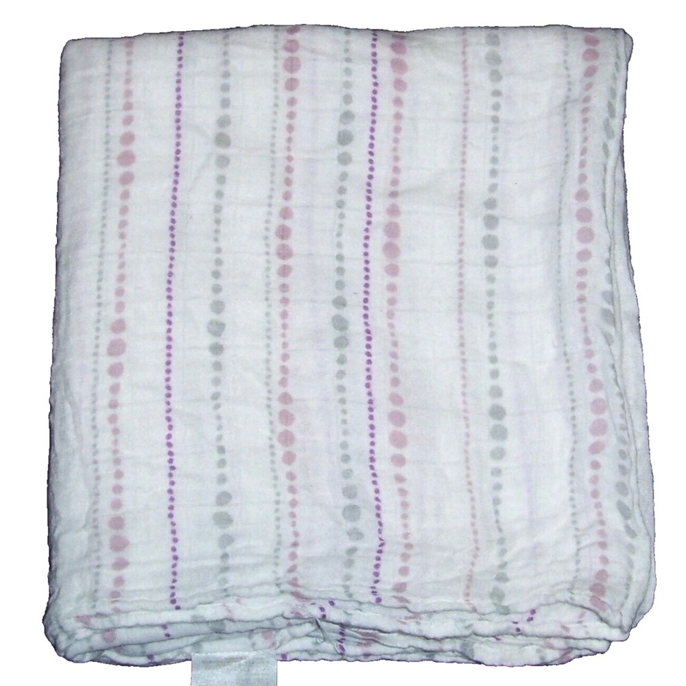 Aden + Anais Pink Rose Gray Bamboo Baby Blanket Tranquility Beads Dots